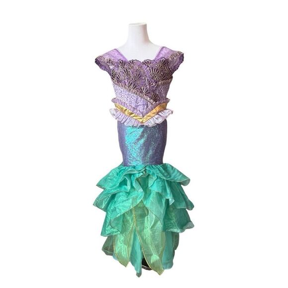 Disney Deluxe Little Mermaid Ariel Costume Halloween Cosplay Pretend 12 Fantasy - Picture 1 of 10